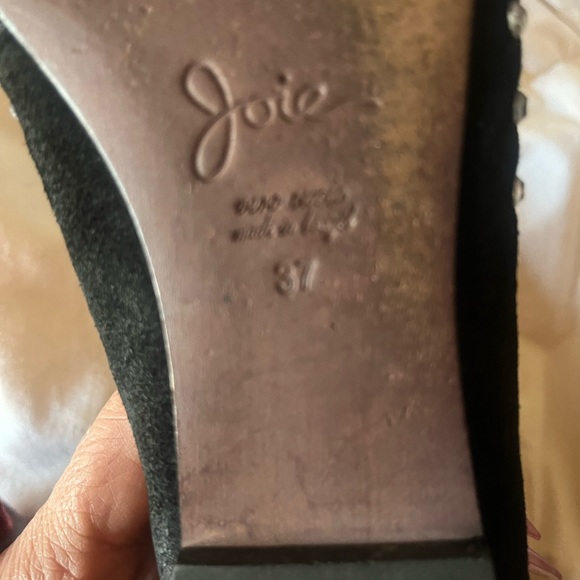 Joie Black Suede Rhinestone Flats | Size 37 - Picture 7 of 12